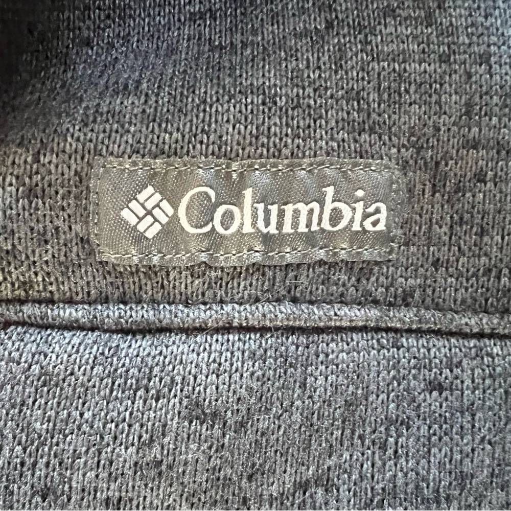 Columbia Charcoal Knit Quarter Zip Pullover Pocket Cabincore Gorpcore Normcore - Picture 2 of 3